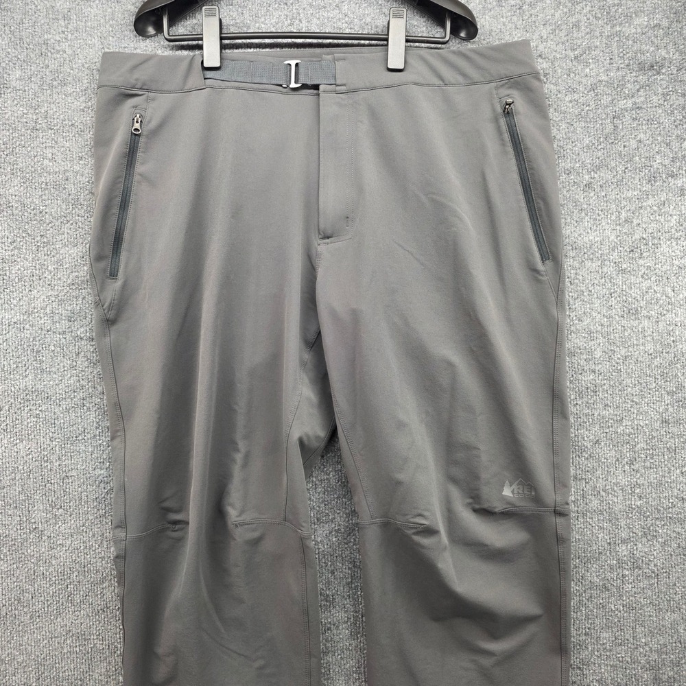 REI Co-op Mens Gray Technical Hiking Pants 40W x‎ 30L Stretch Articulated Knee
